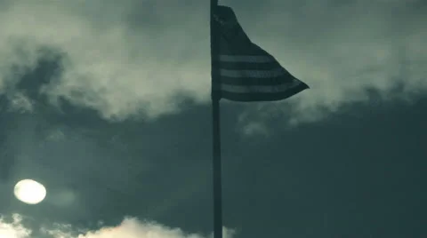 American Flag in wind, time-lapse Stock Footage 24827162