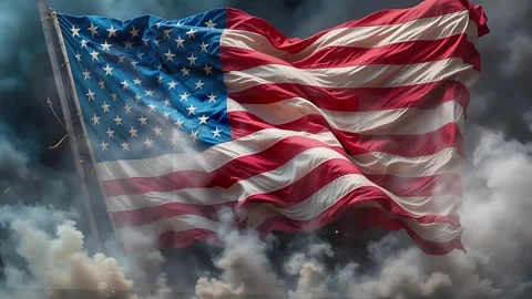 American flag4k Video stock 310727609