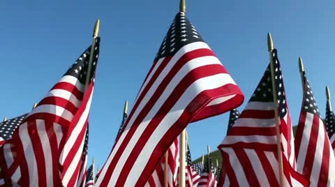 American Flags 3 Video stock 11235473