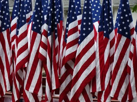 American Flags at Celebration Stock Photos