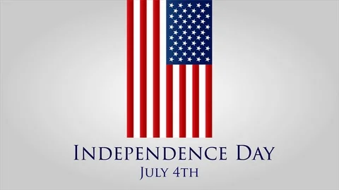 American flags on display for Independence Day the July 4th. Three dimensional r Stock Footage 109607367
