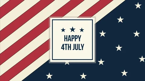 American flags on display for Independence Day the July 4th. Three dimensional Stock Footage 109607369