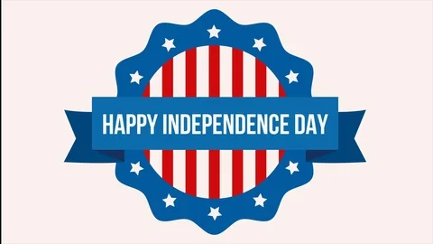 American flags on display for Independence Day the July 4th. Three dimensional r Video stock 109607371