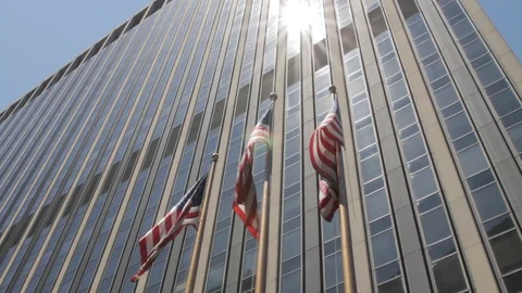 American Flags Flying 動画素材 106535326