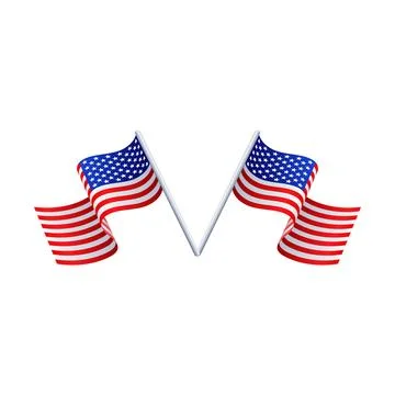American flags flying in V shape symbol Illustrazione stock