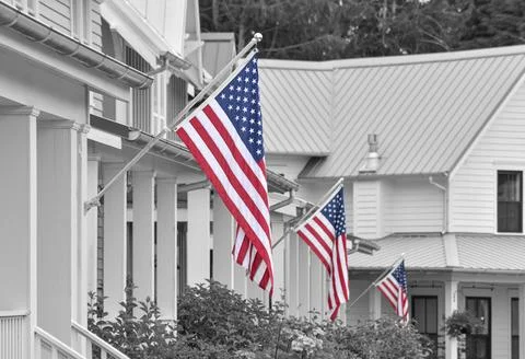 American flags Stock Photos