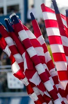 American Flags Rolled Up Stock Photos