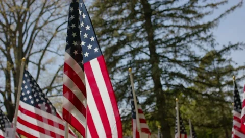 American Flags - Slow Motion 120fps - 4k Video stock 131270739