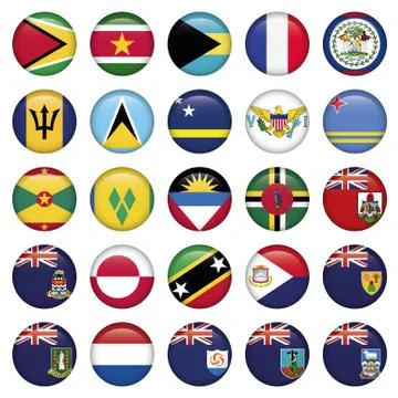 American Flags Soft Round Buttons Stock Illustration