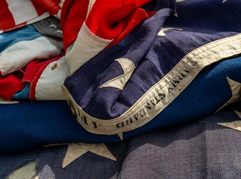 American Flags, Worn Stock-Fotos