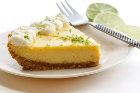 American food - Slice of key lime pie dessert Stock Photos