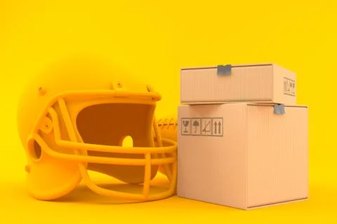 American football background with stack of boxes 스톡 일러스트