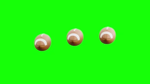 American Football Balls Loading Loop Animation, Green Screen, Black and White Bg Video stock 337730475