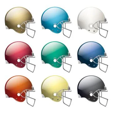 American football helmets Stock Illustration