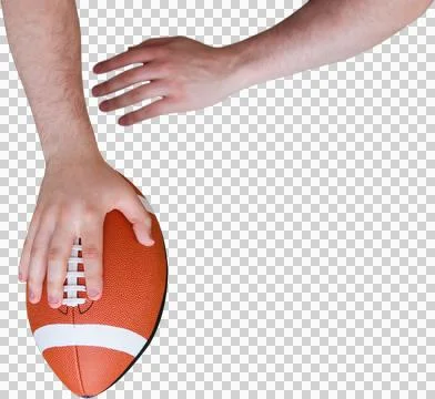 American football player scoring a touchdown Stock Photos