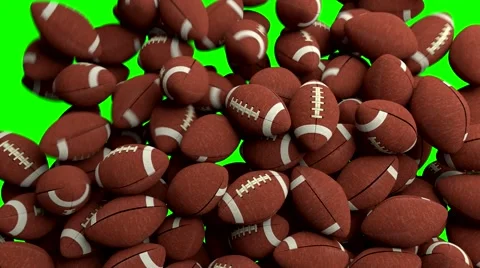 American footballs fill screen transition composite overlay Stock Footage