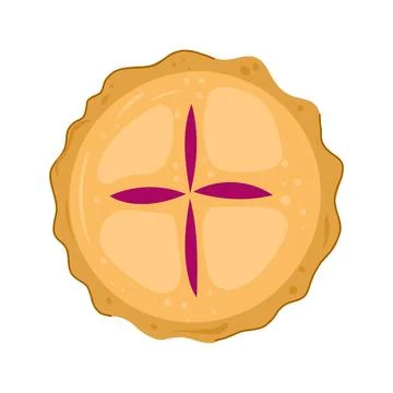 American fruit pie vector illustration top view Stock Illustration