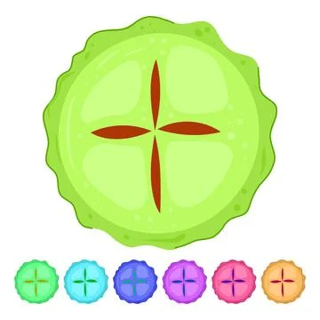 American fruit pie vector top view graphic Stock Illustration