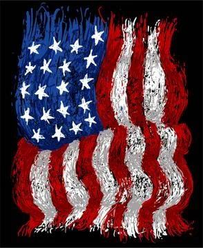 American grunge flag Stock Illustration