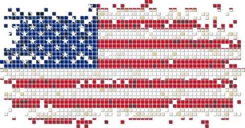 American grunge tile flag. Vector illustration Stock Illustration