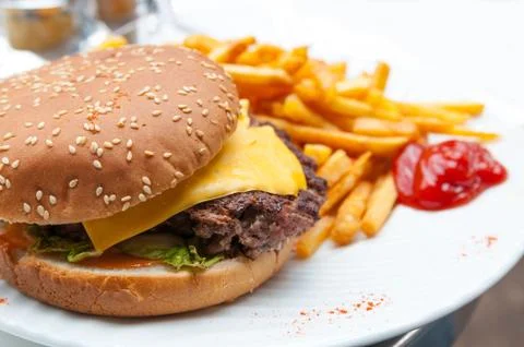 American hamburger Stock Photos