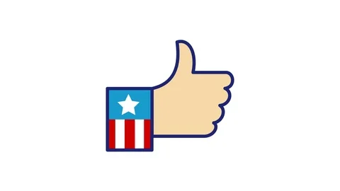 American Hand Thumbs Up Flickering 2D Animation Stock Footage 115757401