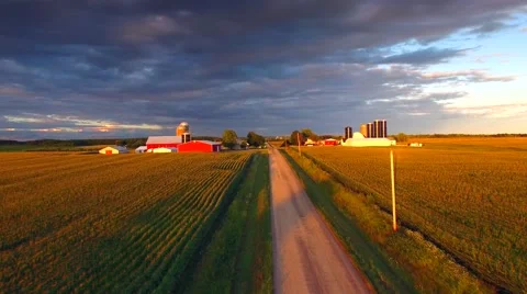 The American Heartland At Sunset Stock Footage