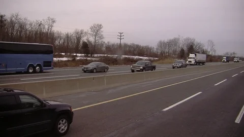 American highway from a double-decker Stock Footage 87047525
