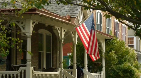 House With Flag Stock Video Footage | Royalty Free House With Flag ...