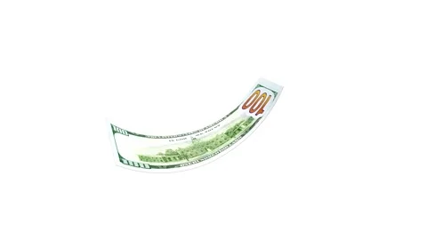 The American hundred dollar bill is bending. Stock Footage 337883584