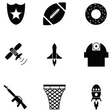 American icon set Stock Illustration