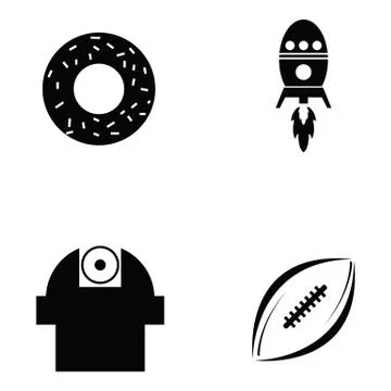 American icon set Stock Illustration