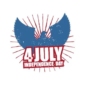American Independence Day. Eagle in grunge style. USA symbol. National Patrio Stock Illustration