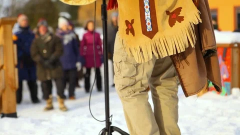 American indian chanting for the planet. Stock Footage 100692912