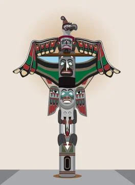 American Indian column Stock Illustration