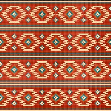 American Indian embroidery pattern 库存插图