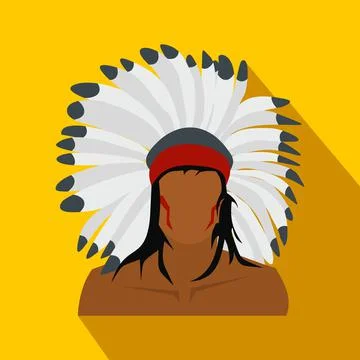 American indian flat icon Illustrazione stock