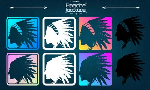 American indian logo, Apache logo Ilustración de archivo