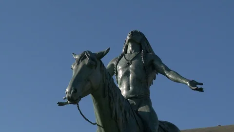 American Indian Statue Stock Footage 106730389