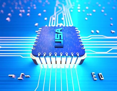 American intelligent electronic technology chip, data transmission 스톡 일러스트