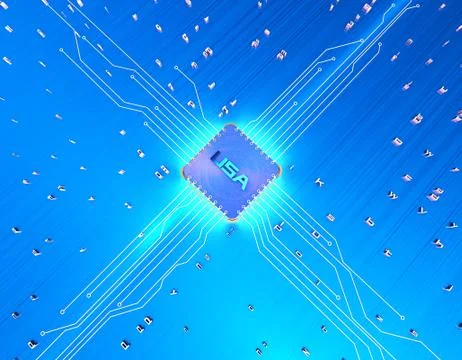 American intelligent electronic technology chip, data transmission 스톡 일러스트