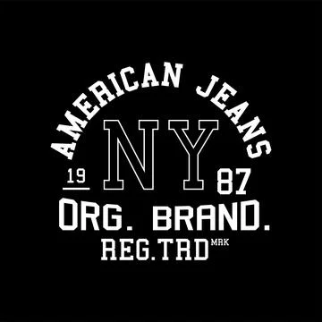 American Jeans NY vector typography for t-shirt varsity clothing. perfect f.. Stock Illustration