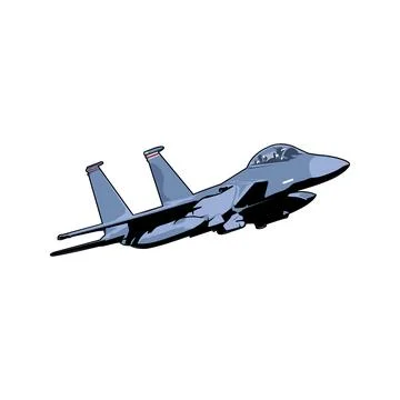 American Jet Fighter Stock Illustration