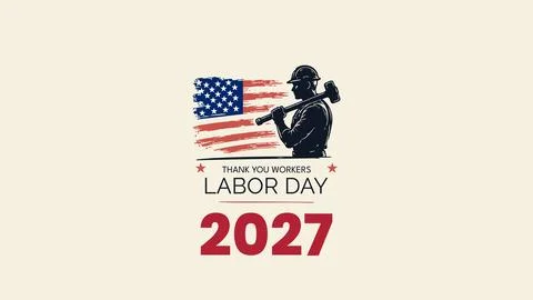 American Labor Day celebration featuring patriotic colors and symbols repre.. Stock Illustration