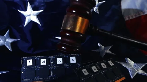 American legal system regulating artificial intelligence technology Stock Footage 338328024