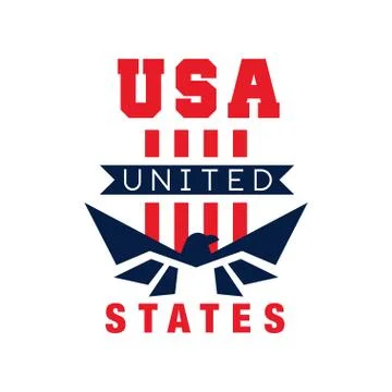 American logo template with eagle silhouette. USA. Independence day. National Stock Illustration