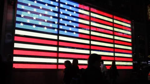 American luminous flag 库存影片 42796053