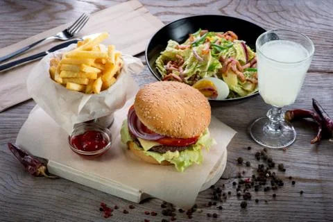 American lunch Stock Photos