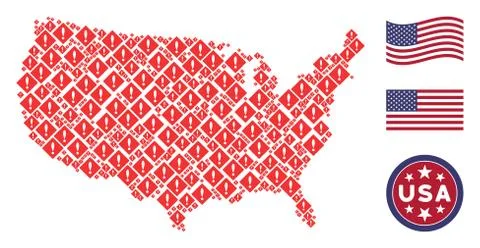 American Map Collage of Error 库存插图