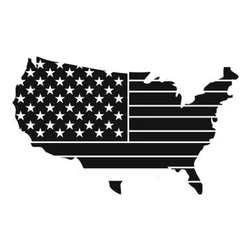 American map icon , simple style Ilustração Stock
